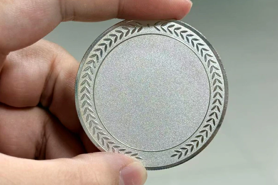 Blank Silver Commemorative Coin with Wheat Ears
