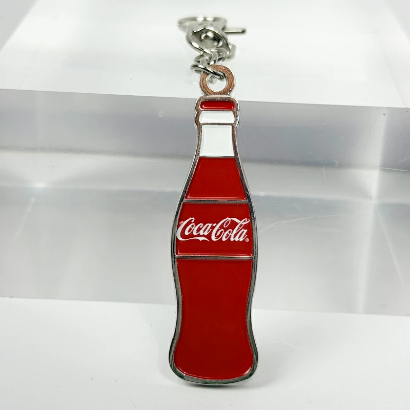 Coca Cola Glass Bottle Shaped Metal Keychain1