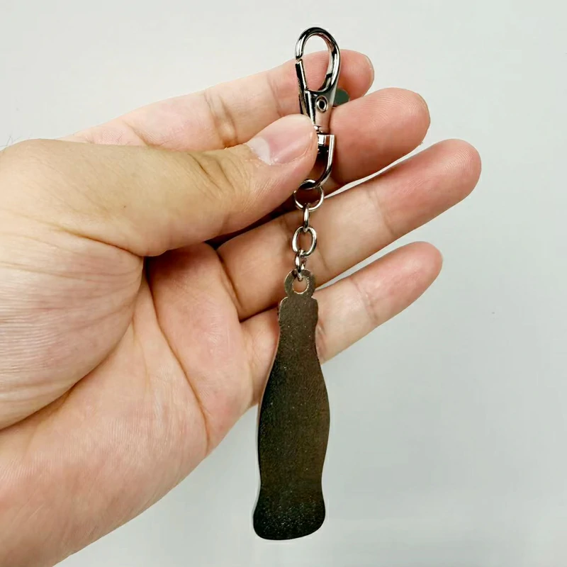 Coca Cola Glass Bottle Shaped Metal Keychain3