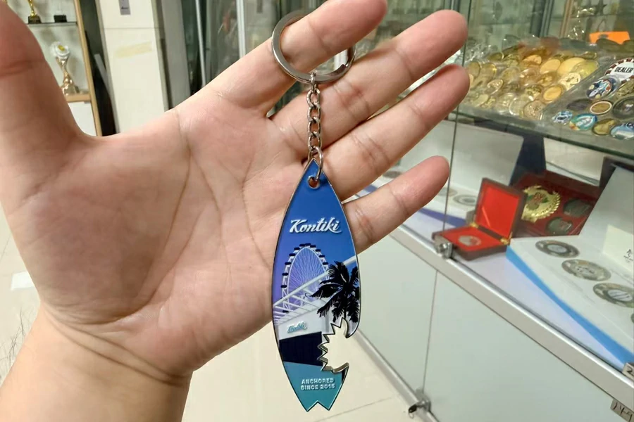 Custom Coconut Tree & Vacation-Themed Bottle Opener Keychain