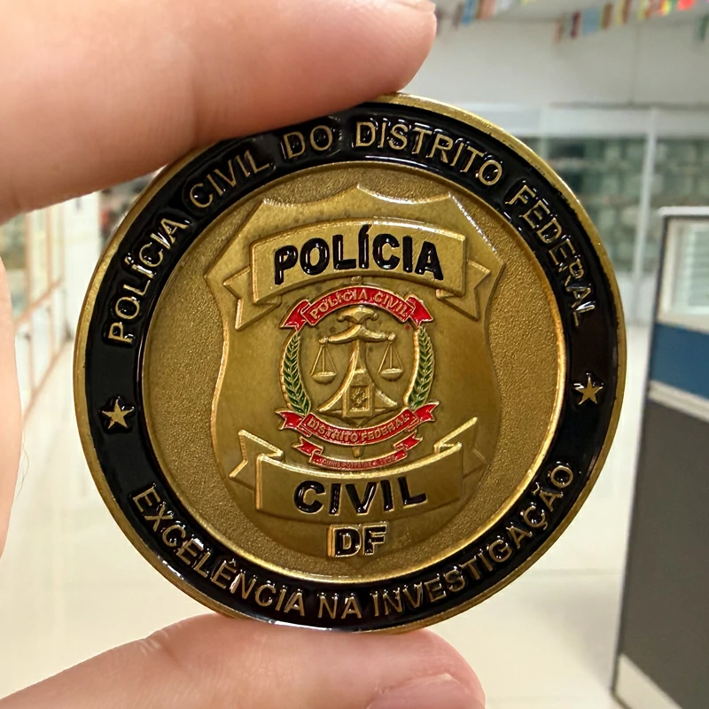 POLICIA CIVIL DF DISTRITO FEDERAL Brass Commemorative Coin1