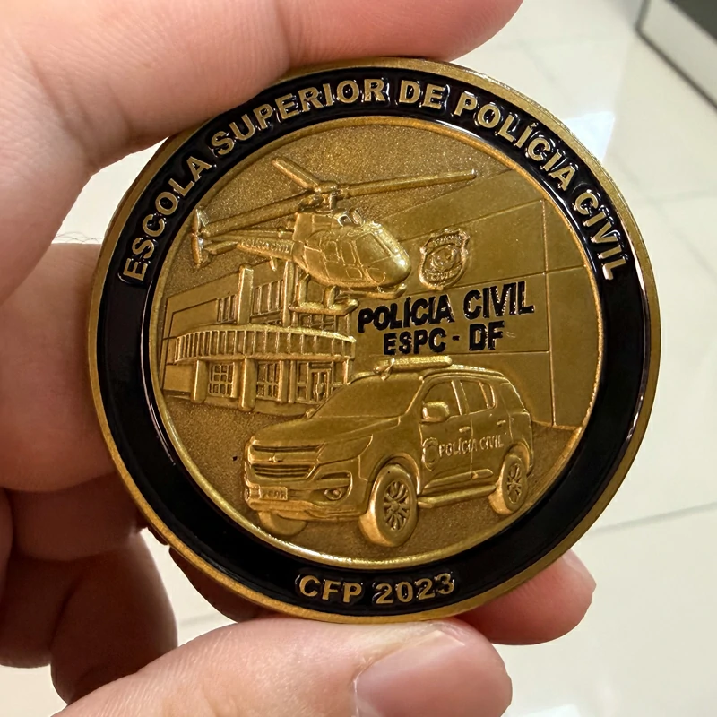 POLICIA CIVIL DF DISTRITO FEDERAL Brass Commemorative Coin2