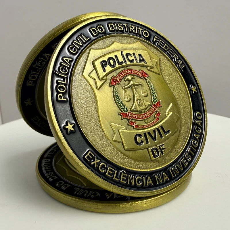 POLICIA CIVIL DF DISTRITO FEDERAL Brass Commemorative Coin3