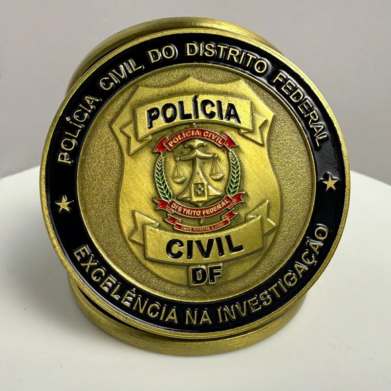 POLICIA CIVIL DF DISTRITO FEDERAL Brass Commemorative Coin4