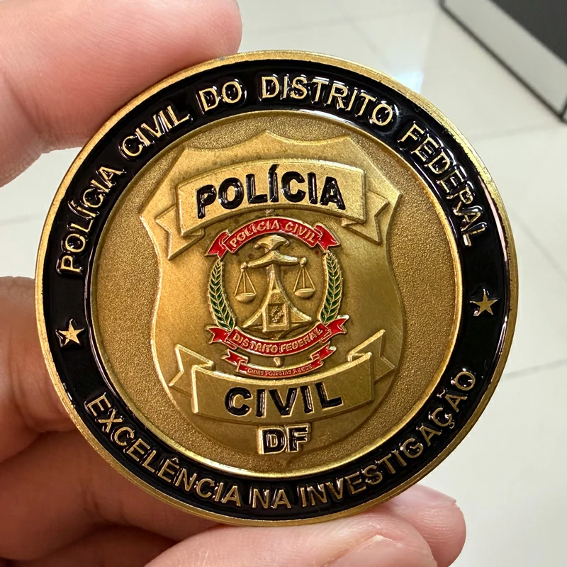 POLICIA CIVIL DF DISTRITO FEDERAL Brass Commemorative Coin6