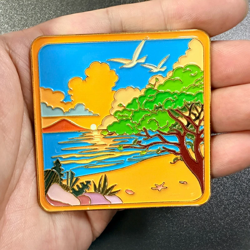 Sunset Beach Bird Refrigerator Sticker Souvenir1