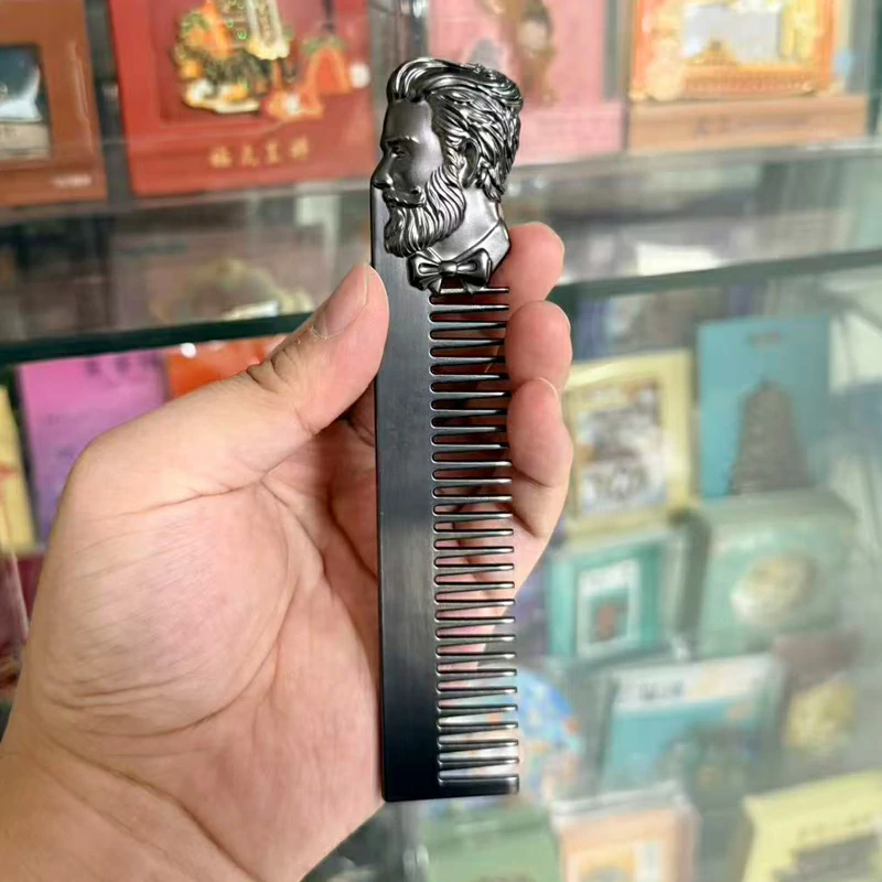 THE MEN TIMES Custom Metal Beard & Portrait Comb4