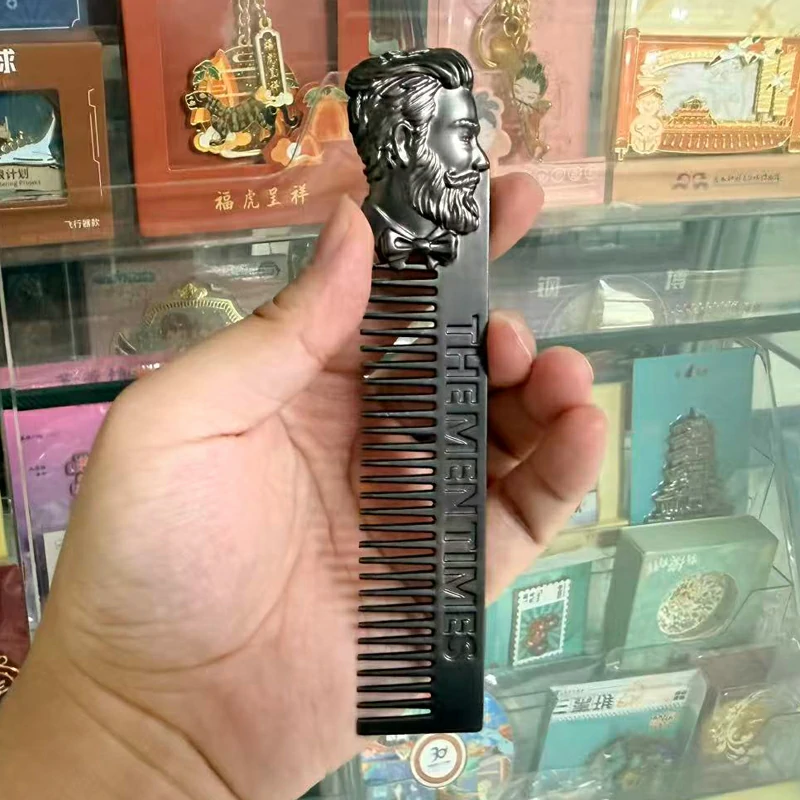 THE MEN TIMES Custom Metal Beard & Portrait Comb5