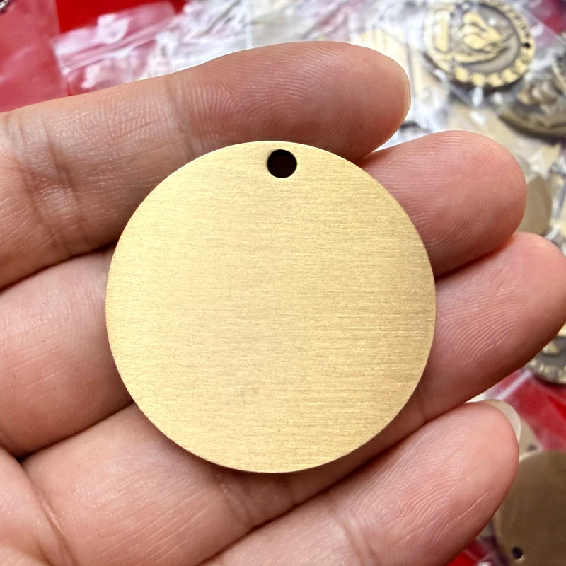 CHINESEUR RALDOG Round Brass Three Dimensional Relief Dog Tag2