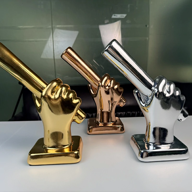 CORPORATES Custom Support Stick Gesture Resin Plated Trophy2