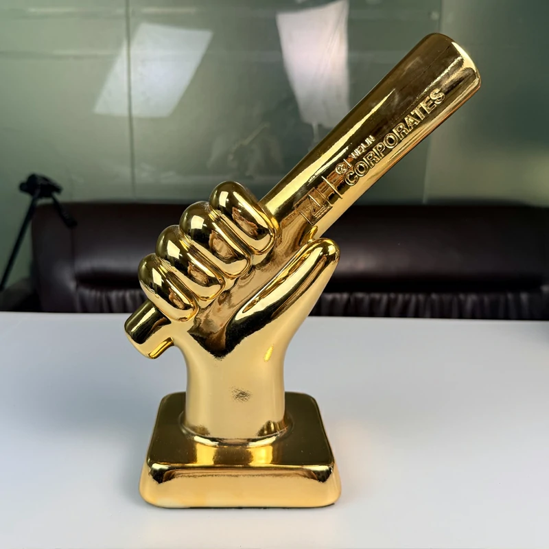 CORPORATES Custom Support Stick Gesture Resin Plated Trophy4