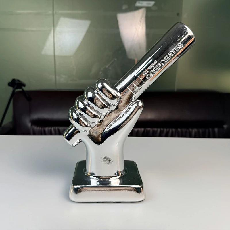 CORPORATES Custom Support Stick Gesture Resin Plated Trophy5