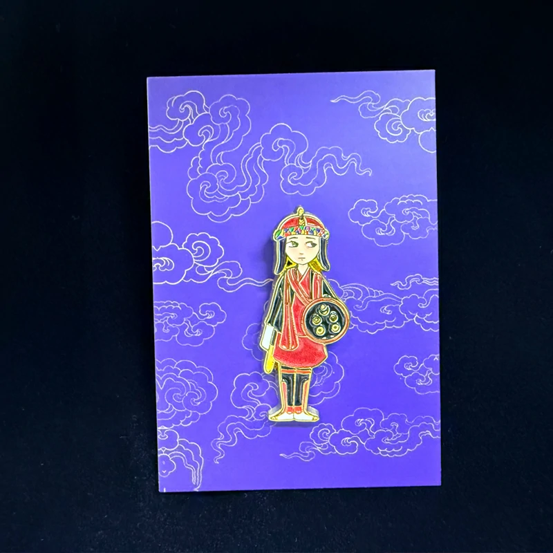 Cartoon Tibetan Girl Ethnic Enamel Pin Badge1