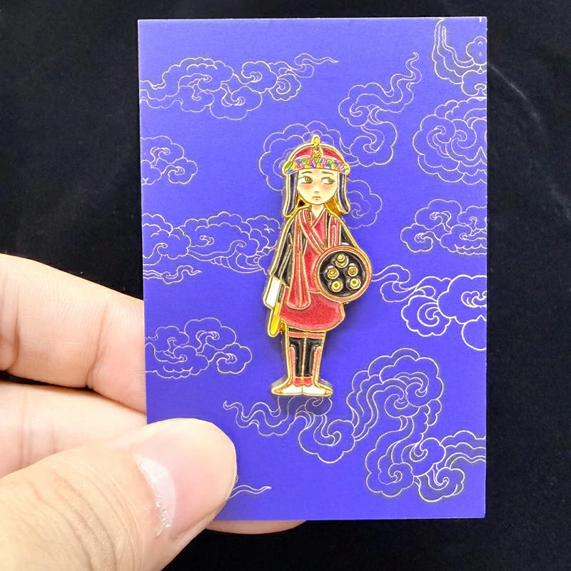 Cartoon Tibetan Girl Ethnic Enamel Pin Badge5