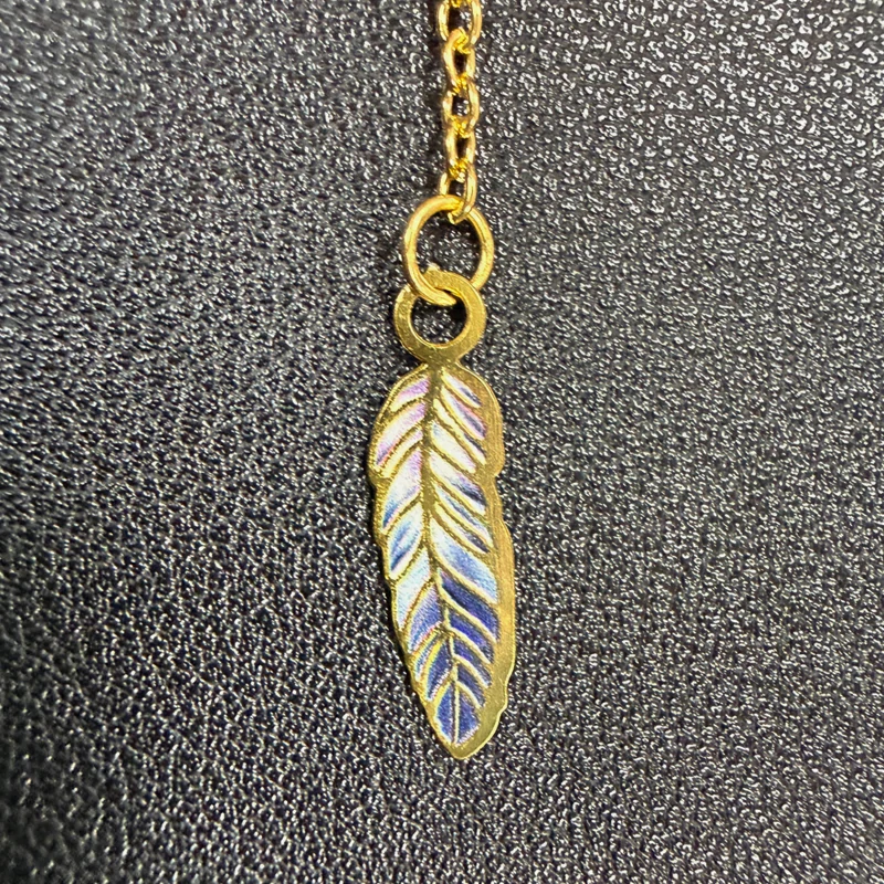FANTASY FEATHERS AURORA Bluish Purple Metal Bookmark with Small Feathers6