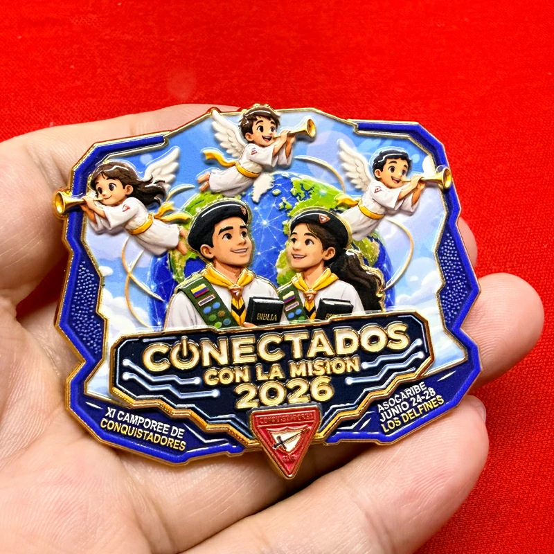 OFICIAL ASO.GARIBE CONECTADOS CON LA MISIÓN 2026 Themed Enamel Commemorative Badges1