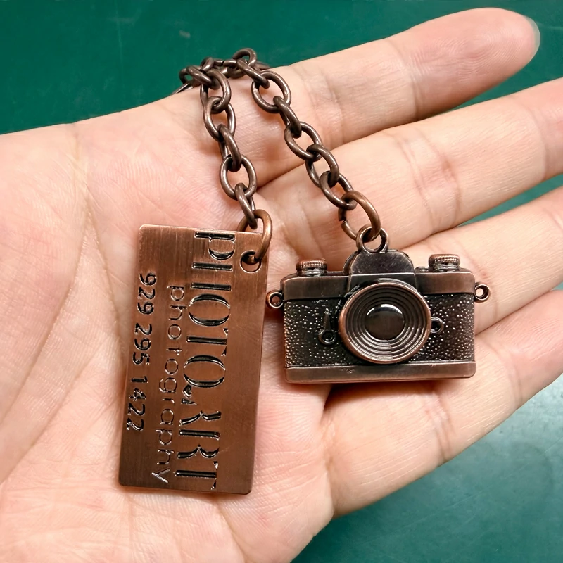 Photo Art Brand Copper Camera Pendant Keychain2