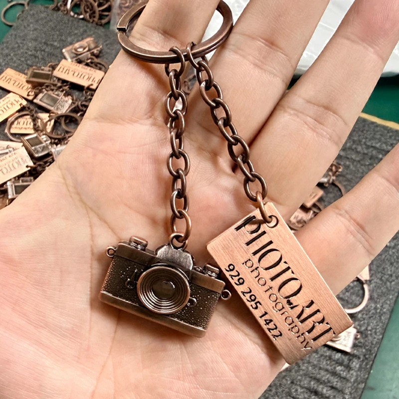 Photo Art Brand Copper Camera Pendant Keychain5