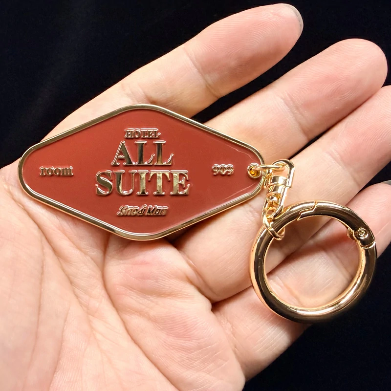 SnowMan All Suite Room 909 Hotel Brown Door Number Keychain1