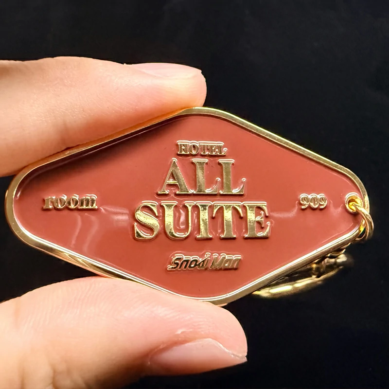 SnowMan All Suite Room 909 Hotel Brown Door Number Keychain4