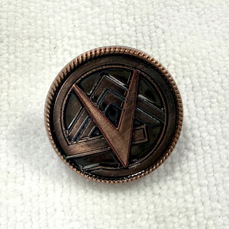 Antique Copper V Symbol Metal Enamel Lapel Pin1