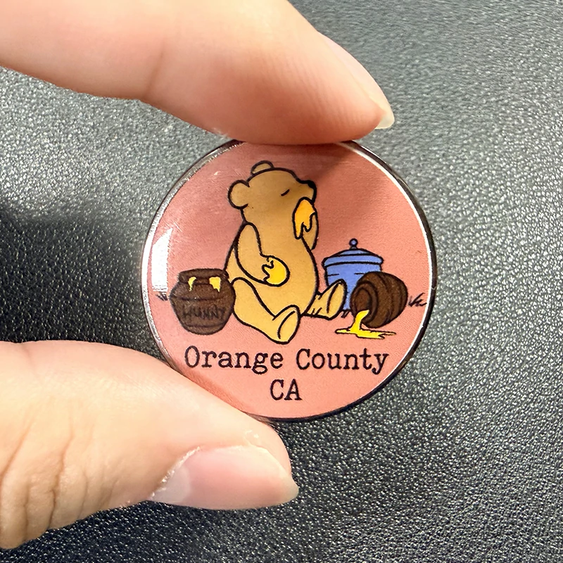 Cute Honey Bear California Souvenir Metal Badge Pin3