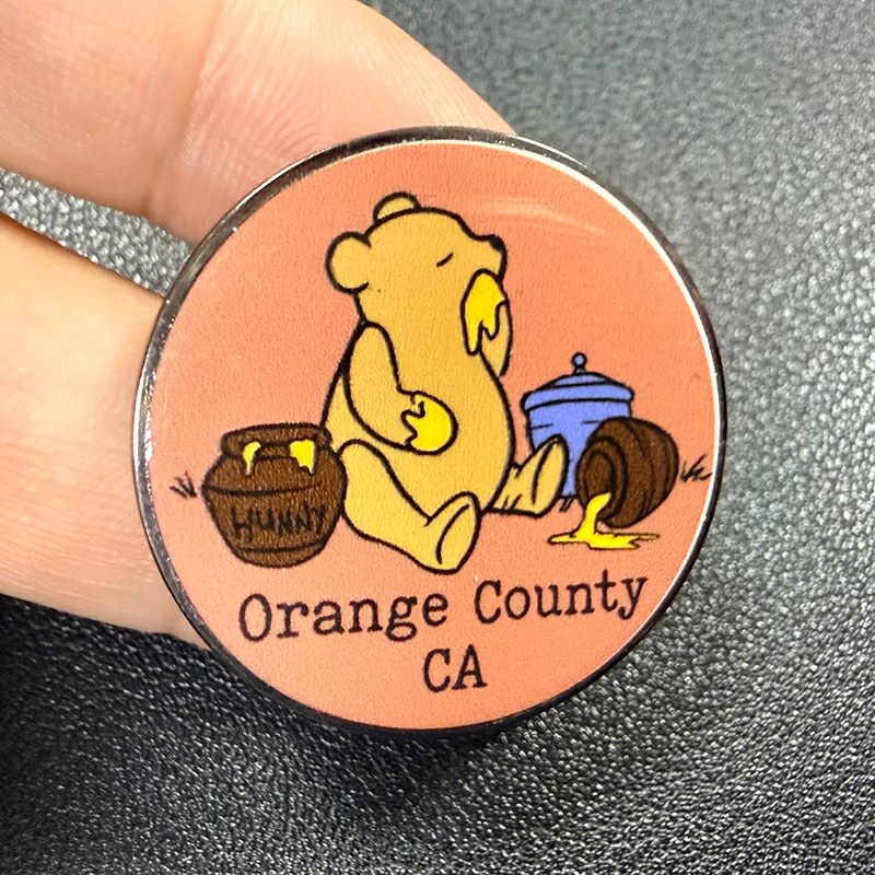 Cute Honey Bear California Souvenir Metal Badge Pin5