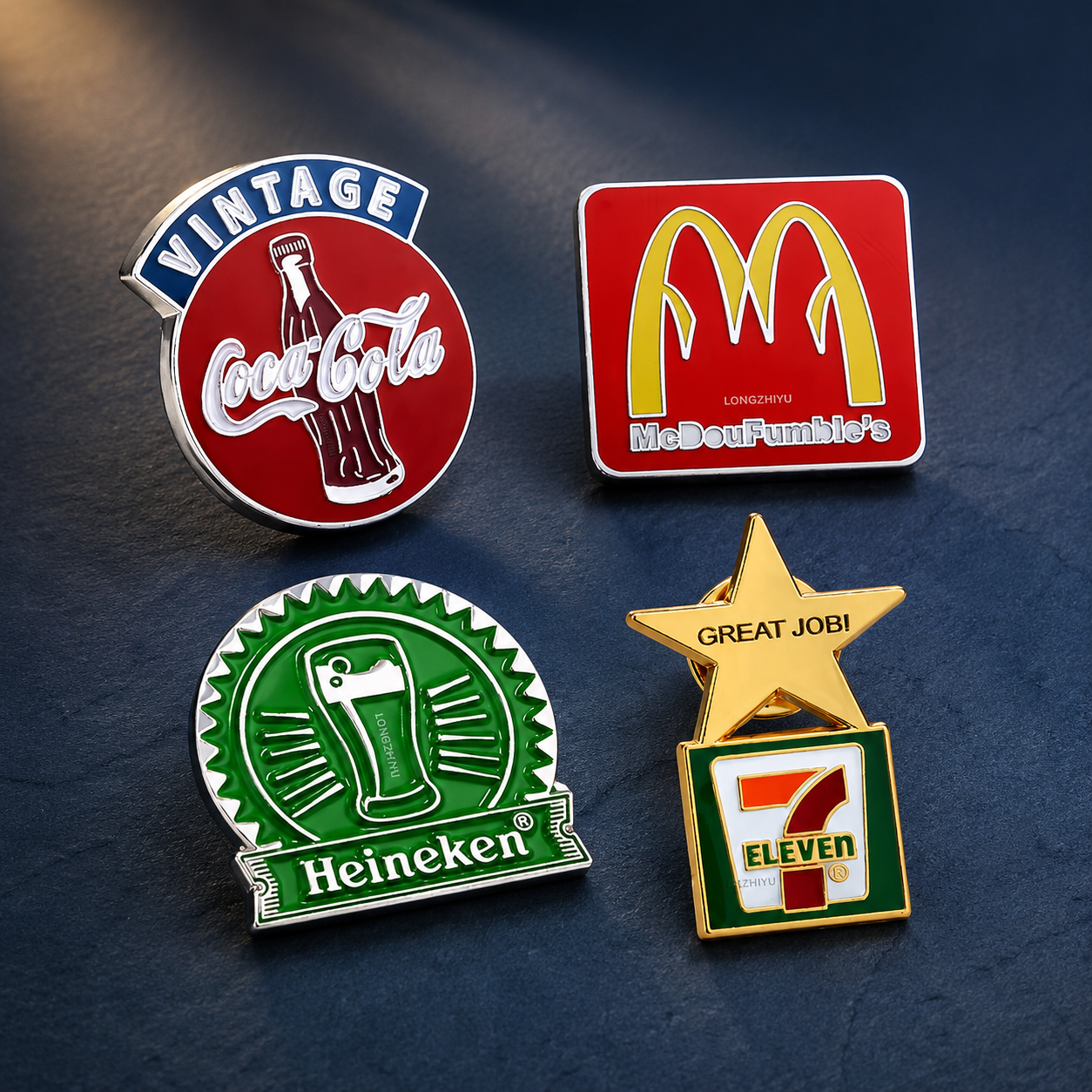 Custom metal badges