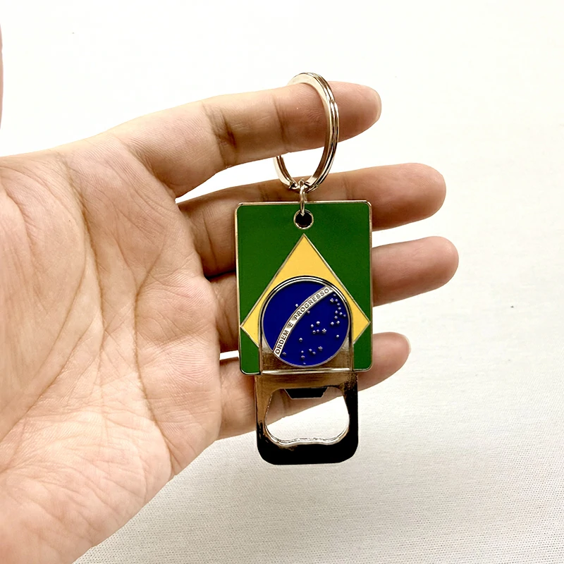 Brazil Flag Bottle Opener Metal Keychain1