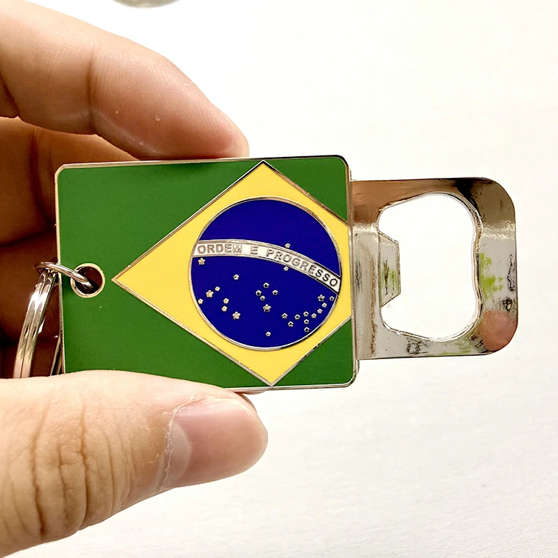 Brazil Flag Bottle Opener Metal Keychain2