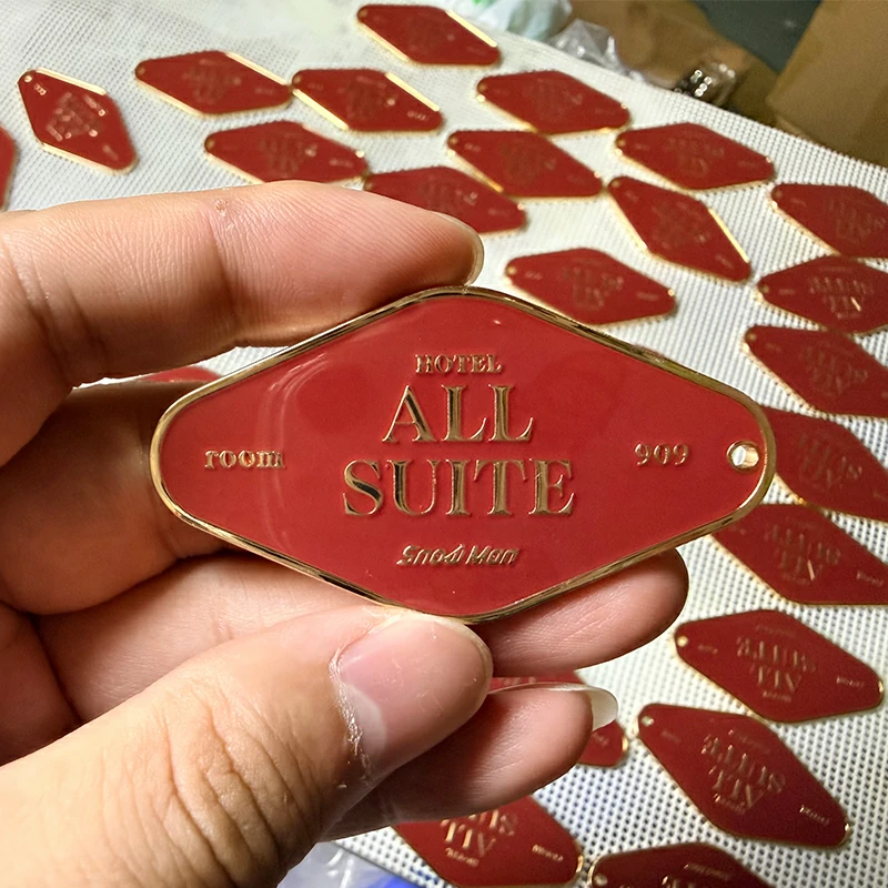 Enamel Hotel Room Metal Key Tag1