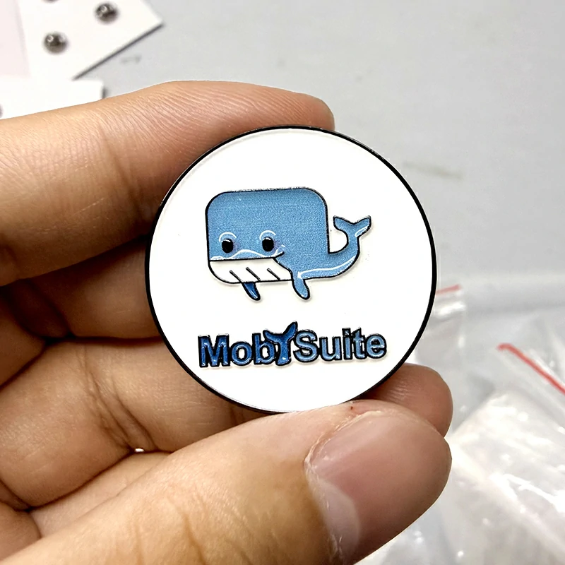 MobySuite Whale Logo Round Enamel Lapel Pin1