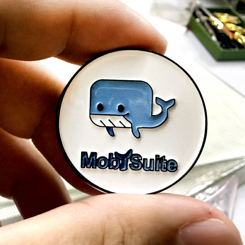MobySuite Whale Logo Round Enamel Lapel Pin5