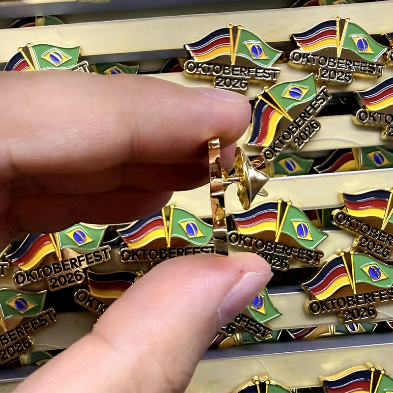 Oktoberfest 2026 Germany Brazil Flag Enamel Lapel Pin2