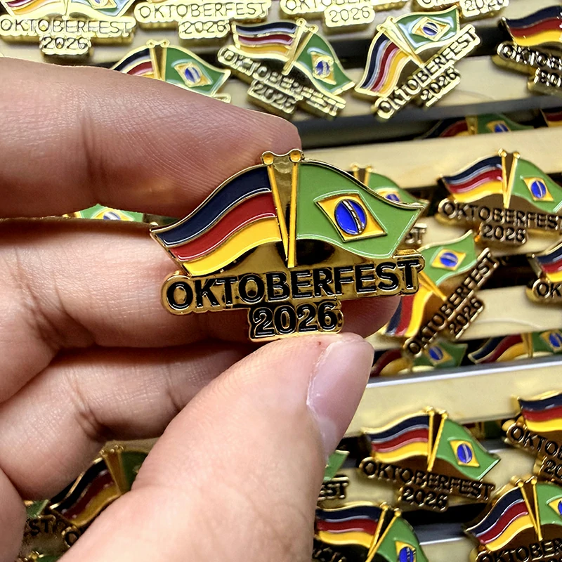 Oktoberfest 2026 Germany Brazil Flag Enamel Lapel Pin4