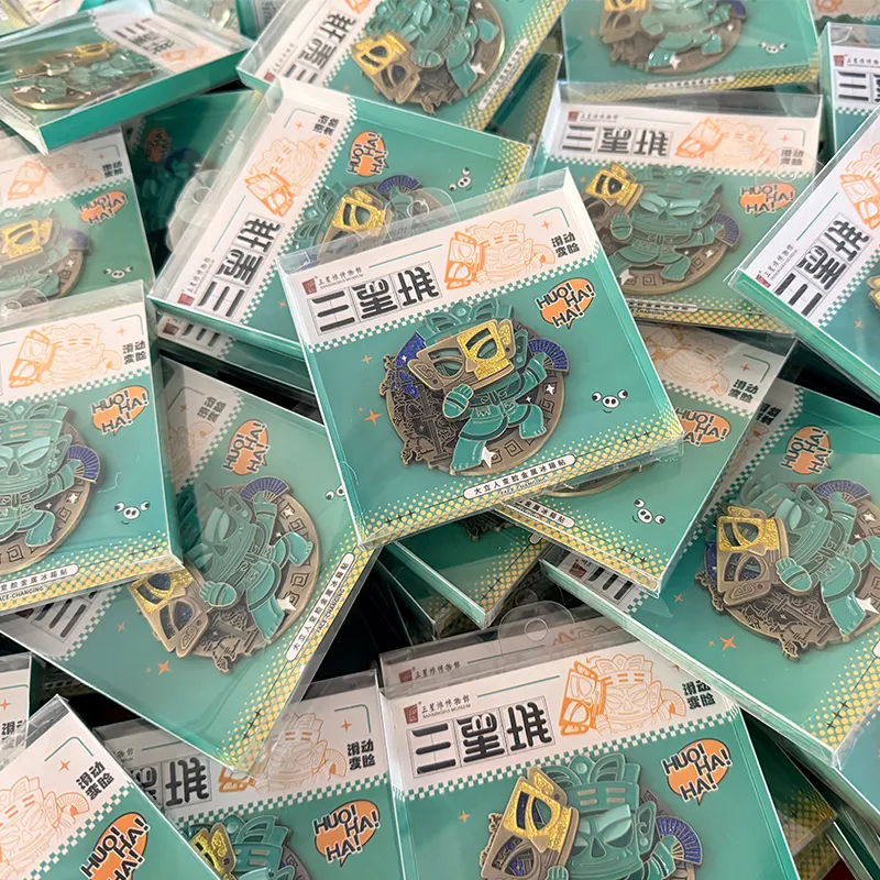 Sanxingdui Sliding Face‑Changing Metal Fridge Magnet1_结果