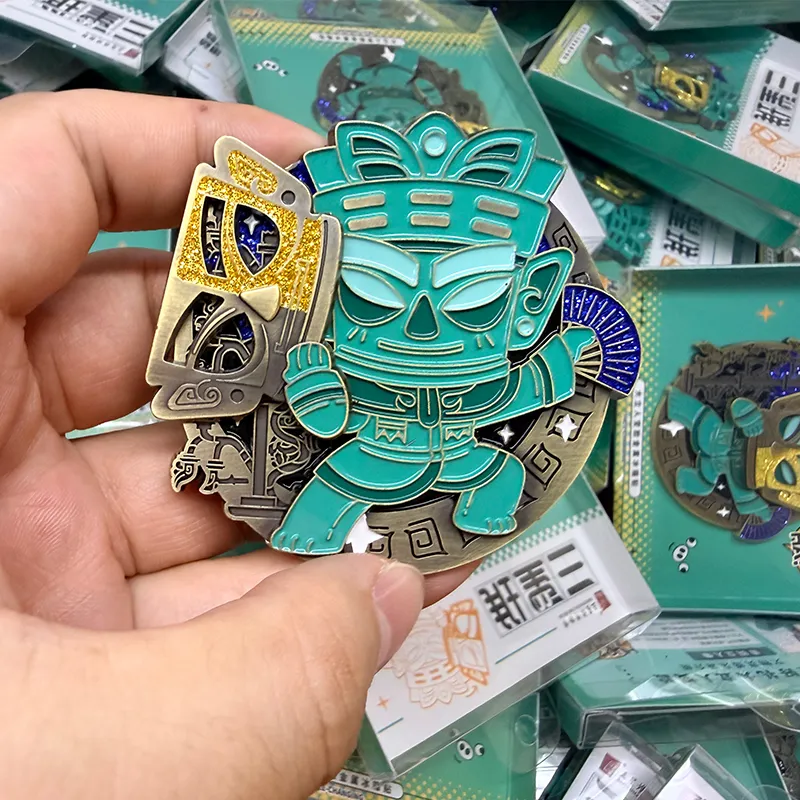 Sanxingdui Sliding Face‑Changing Metal Fridge Magnet4_结果