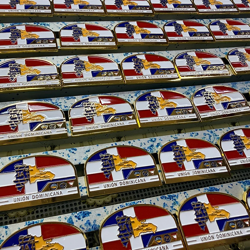 Union Dominicana Flag Map Enamel Lapel Pin5