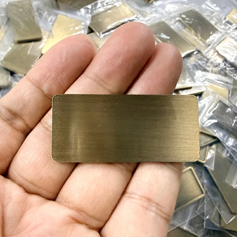 Blank Rectangle Brushed Metal Name Plate3