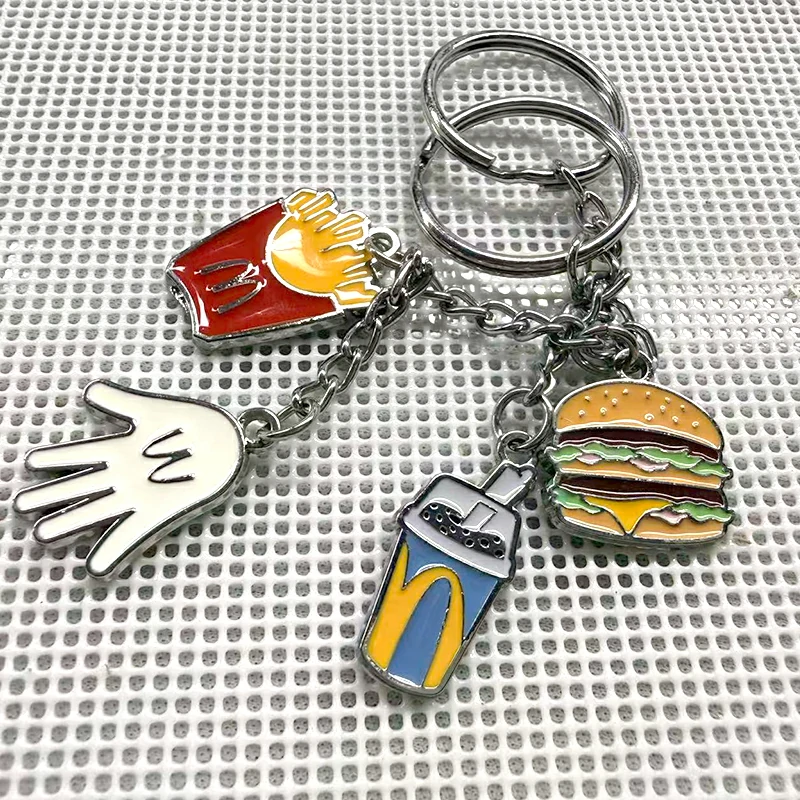 Cartoon Fast Food Pendant Metal Keychain M2