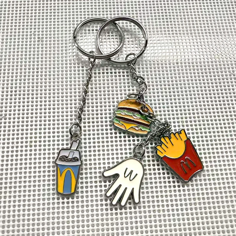 Cartoon Fast Food Pendant Metal Keychain M5