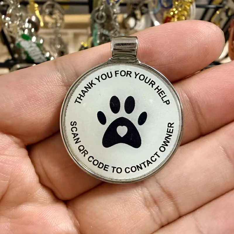 Custom QR Code Pet ID Metal Tag2