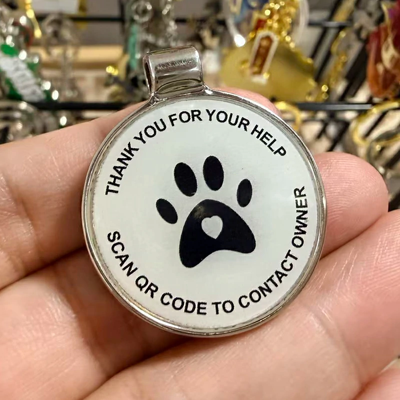 Custom QR Code Pet ID Metal Tag4