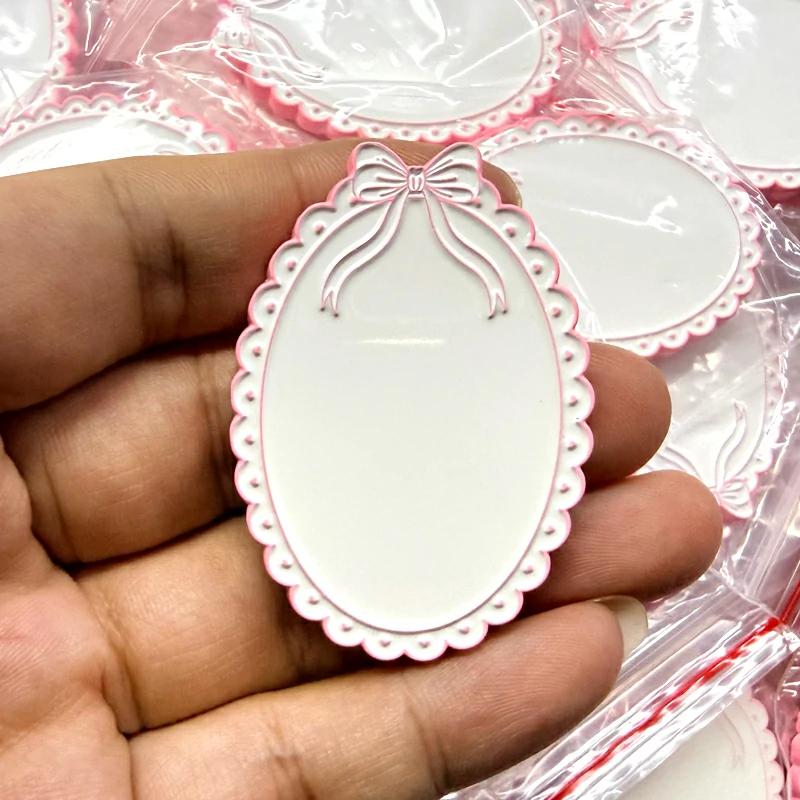 Pink Lace Edge Blank Magnetic Brooch1