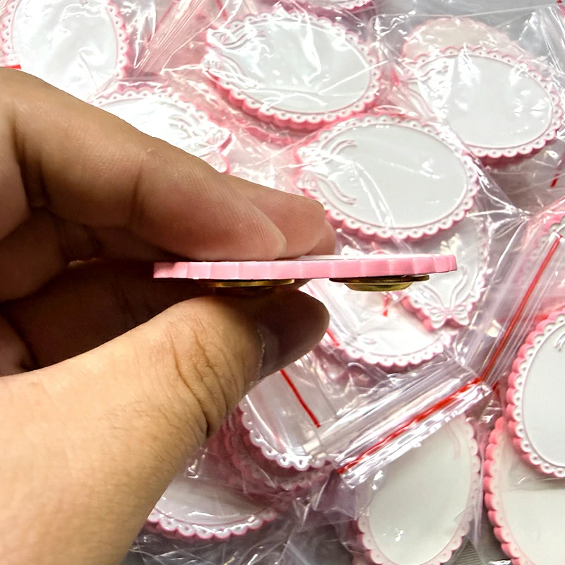 Pink Lace Edge Blank Magnetic Brooch3