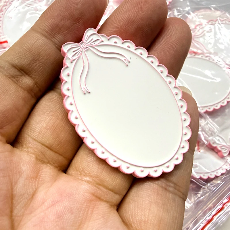 Pink Lace Edge Blank Magnetic Brooch4