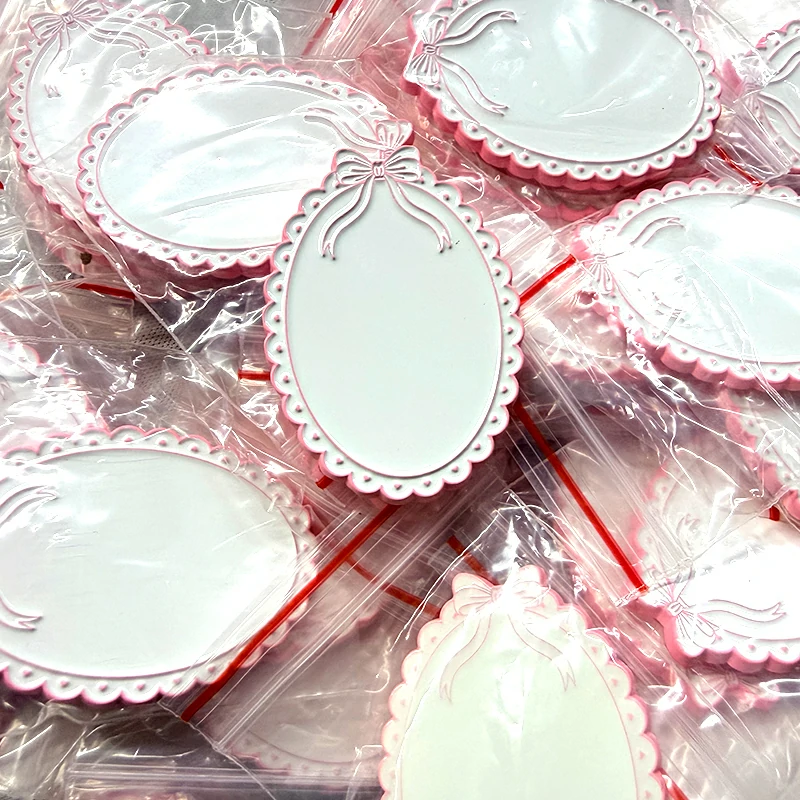 Pink Lace Edge Blank Magnetic Brooch6